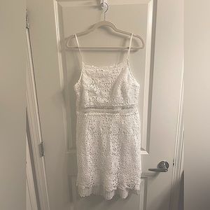 Area Stars White Lace Overlay Dress